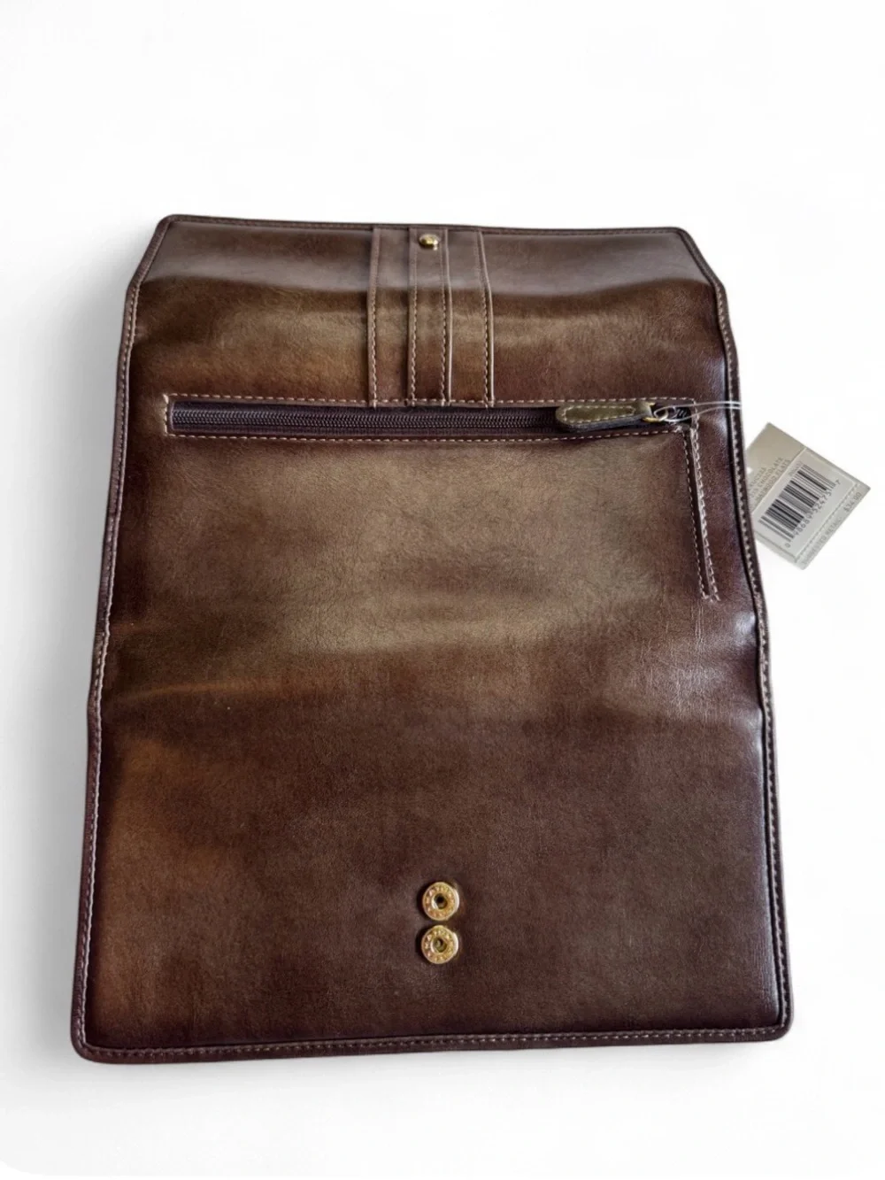 Liz Claiborne Dark Brown Leather Clutch Wallet